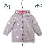 Toddler HOLLY & BEAU Unicorn Color Changing Hooded Rain Jacket - Thumbnail 3 of 6