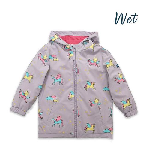 Toddler HOLLY & BEAU Unicorn Color Changing Hooded Rain Jacket - Primary Image