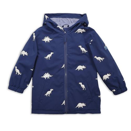 Toddler HOLLY & BEAU Dinosaur Color Changing Hooded Rain Jacket - Primary Image