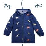 Toddler HOLLY & BEAU Dinosaur Color Changing Hooded Rain Jacket - Thumbnail 3 of 6