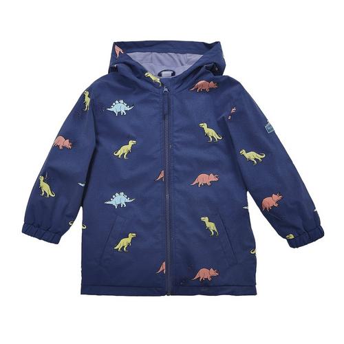 Toddler HOLLY & BEAU Dinosaur Color Changing Hooded Rain Jacket - Primary Image