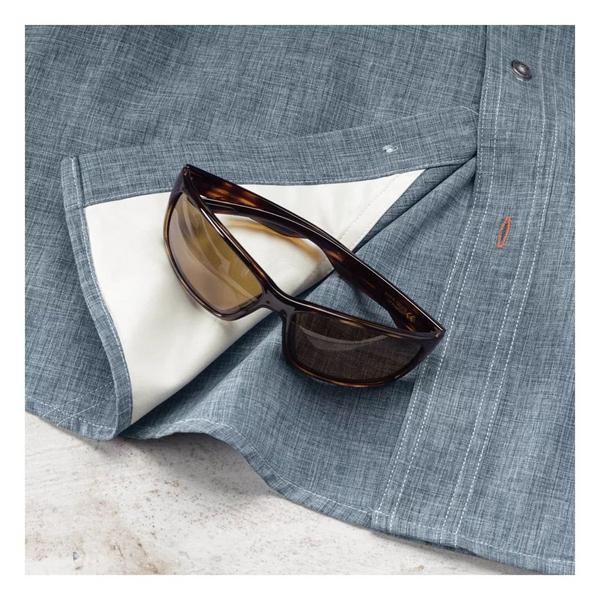 Orvis Men's  Quail Forever Tech Chambray Work Long Sleeve Button Up Shirt