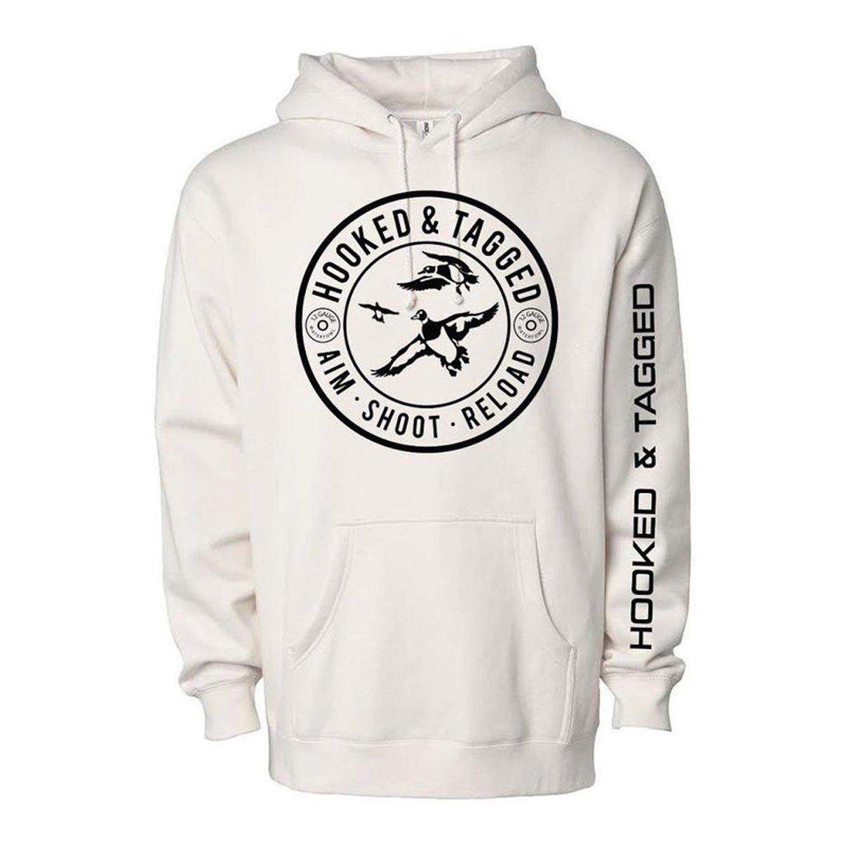Men's Hooked And Tagged Aim. Shoot. Reload Hoodie - Hooked And Tagged