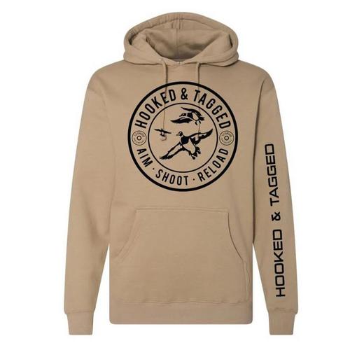 Men's Hooked And Tagged Aim. Shoot. Reload. Hoodie - Primary Image