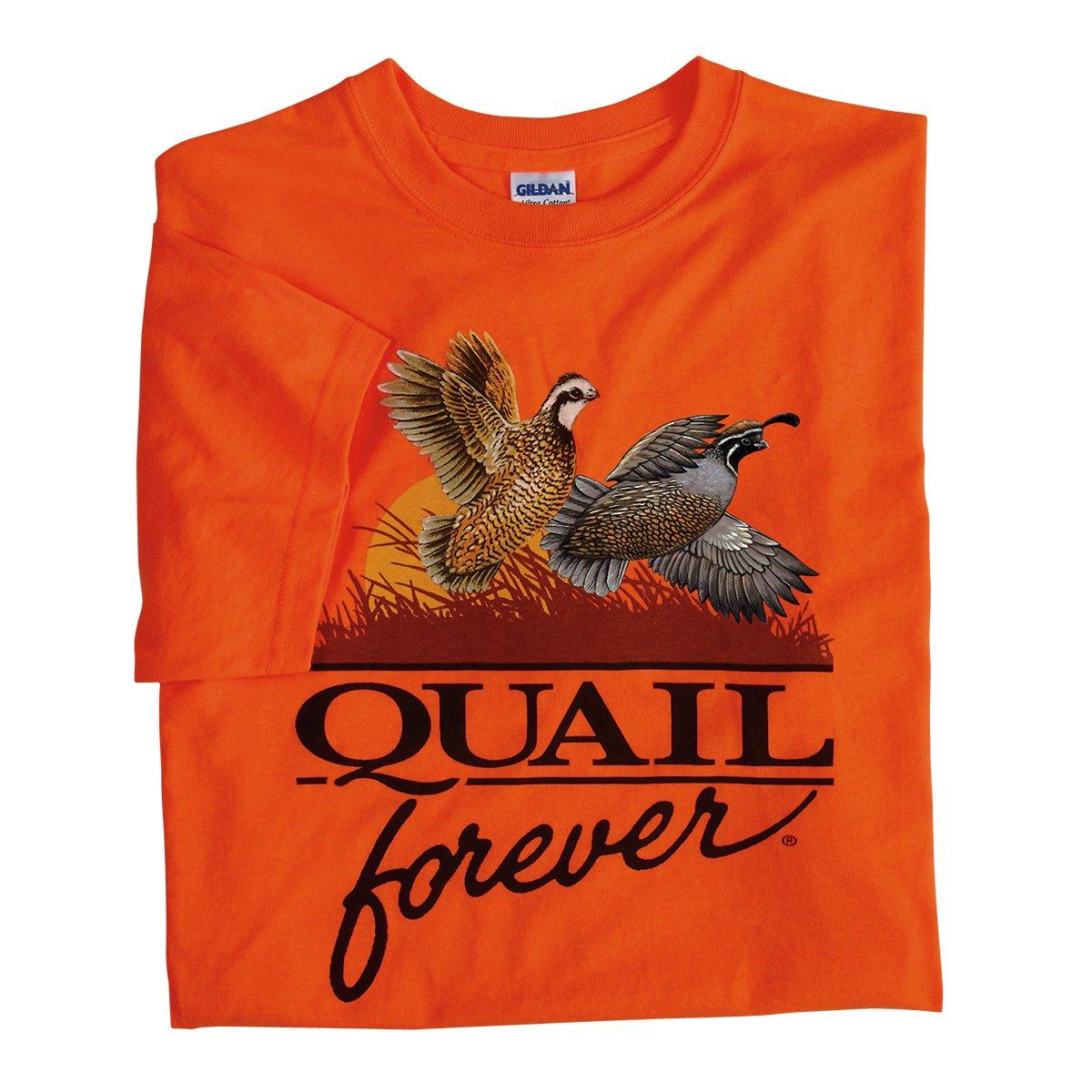 Adult Quail Forever Logo Blaze Orange T-Shirt - Quail Forever