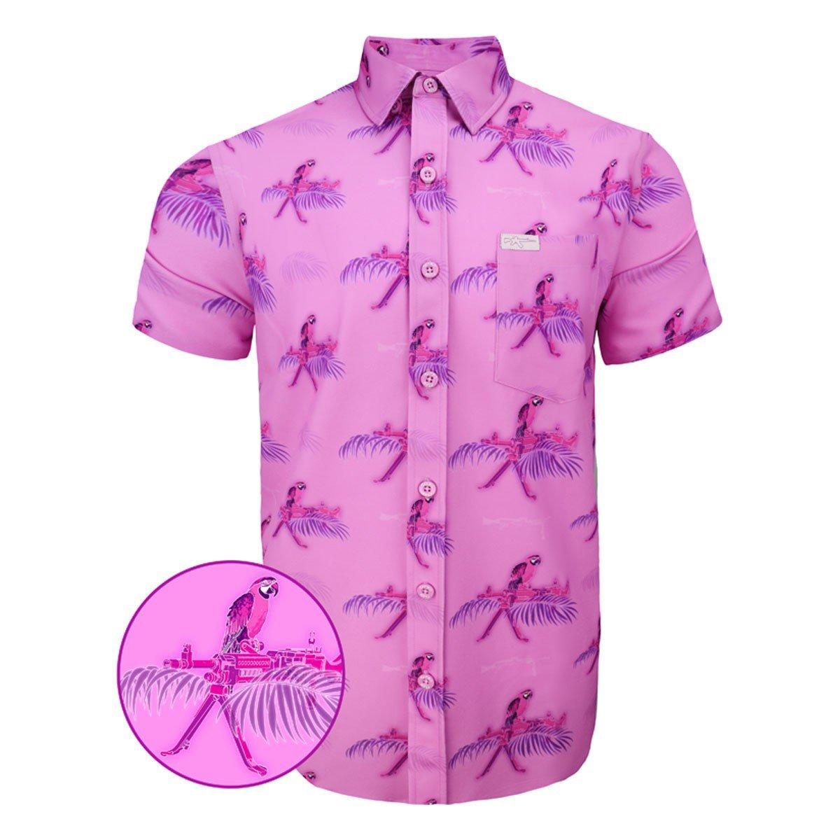 Men's Retro Rifle Macaws Button Up Shirt - Retro Rifle