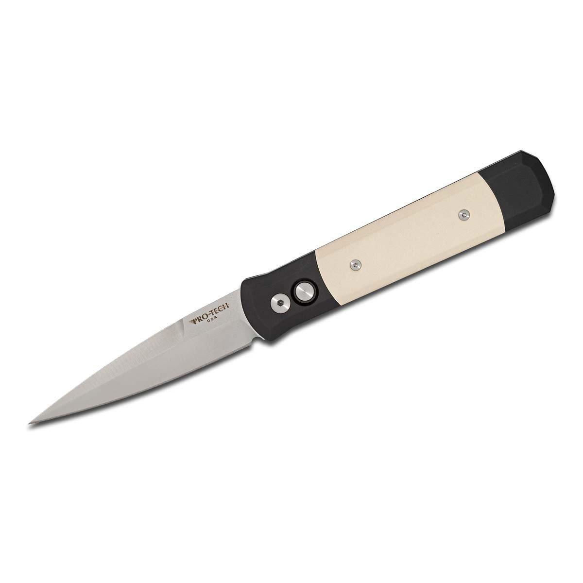 Pro-Tech 951 Godfather Tuxedo Satin Folding Automatic Knife - Pro-Tech