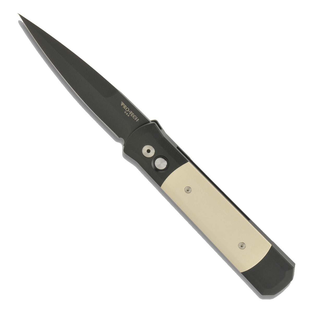 Pro-Tech 952 Godfather Tuxedo Black Folding Automatic Knife - Pro-Tech