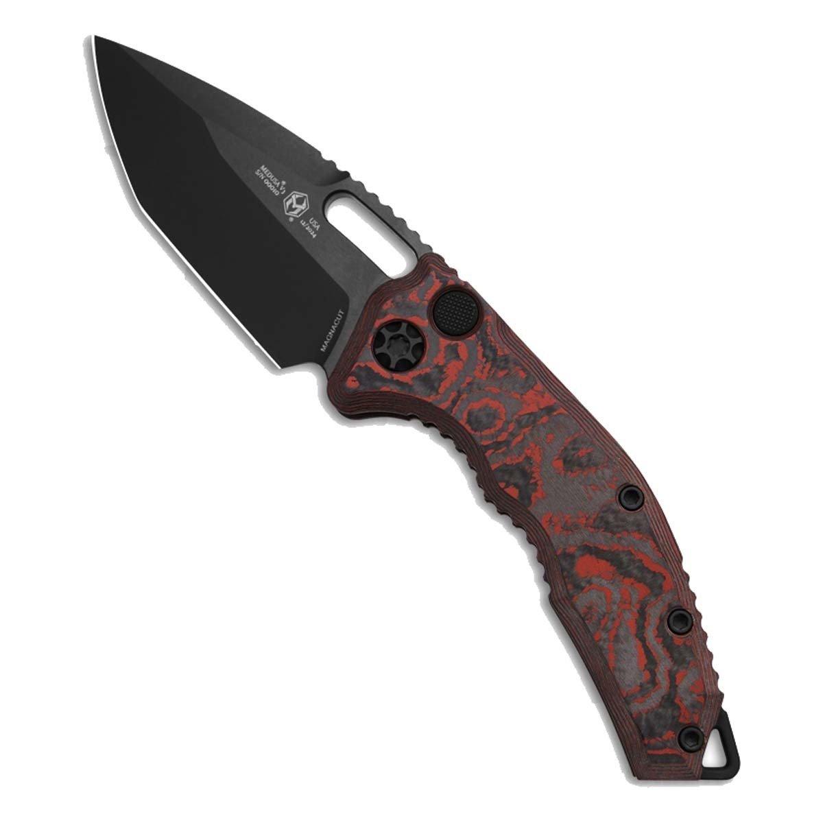 Heretic Knives H011-6A Medusa Carbon Fiber DLC Tanto Folding Automatic Knife - Heretic Knives