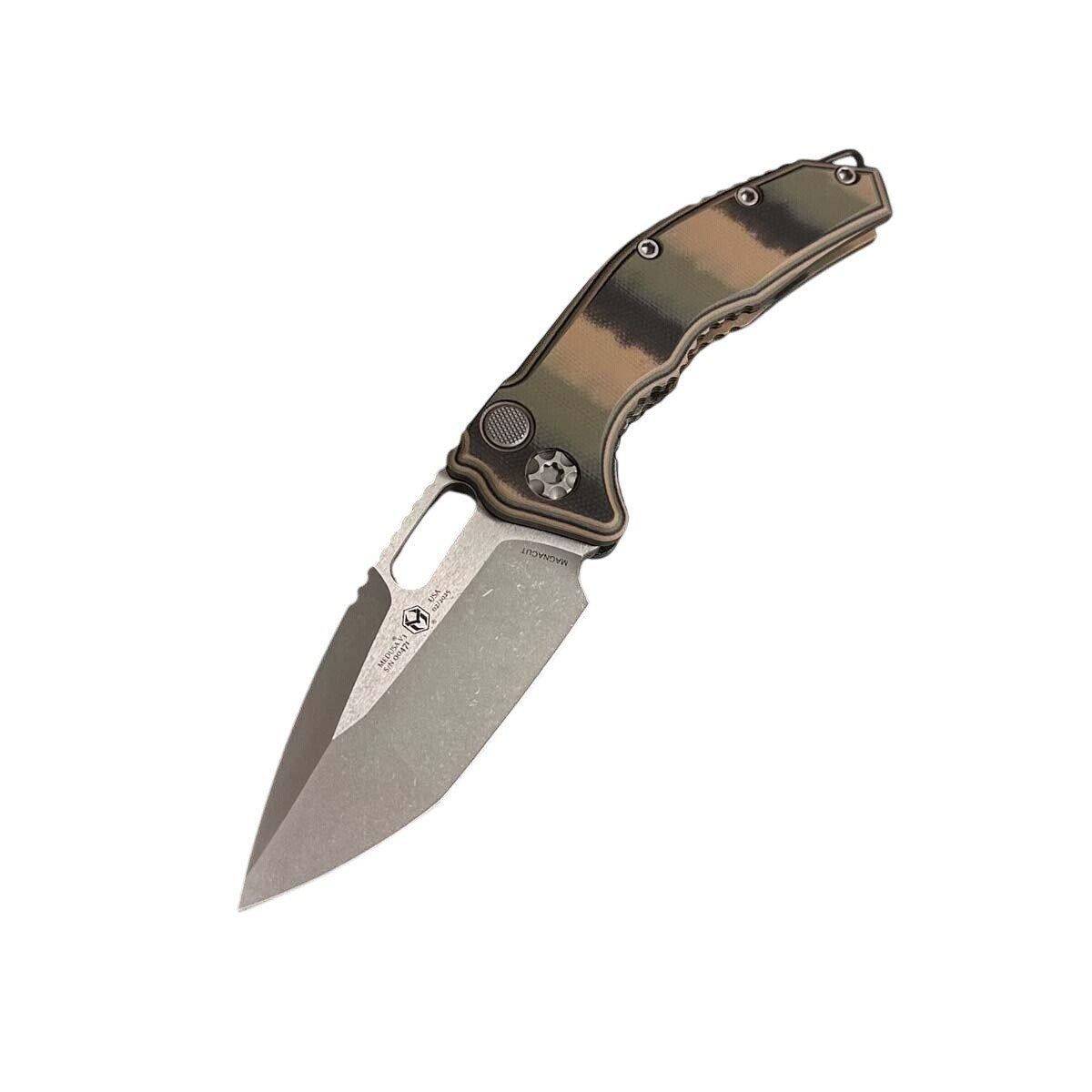 Heretic Knives H011-5A Medusa G10 Battleworn Tanto Folding Automatic Knife - Heretic Knives