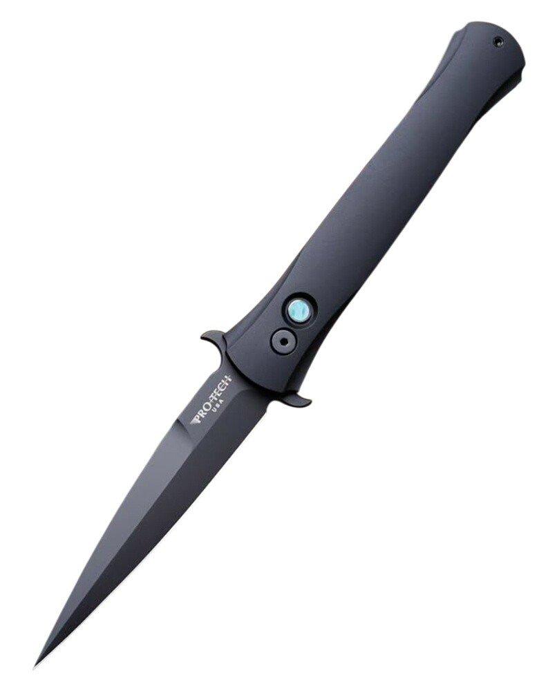Pro-Tech 1921-LTD Large Don Black DLC Spear Point Folding Automatic Knife Automatic Knife - Pro-Tech