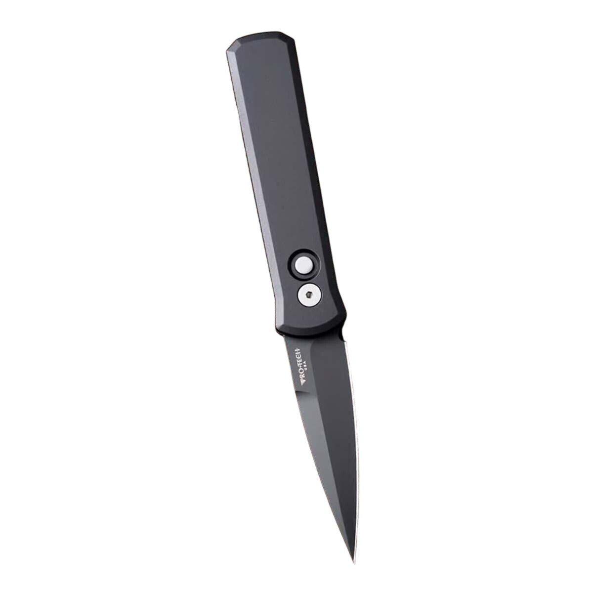 Pro-Tech 721-LH Godson Black DLC Spear Point Left Handed Folding Automatic Knife - Pro-Tech