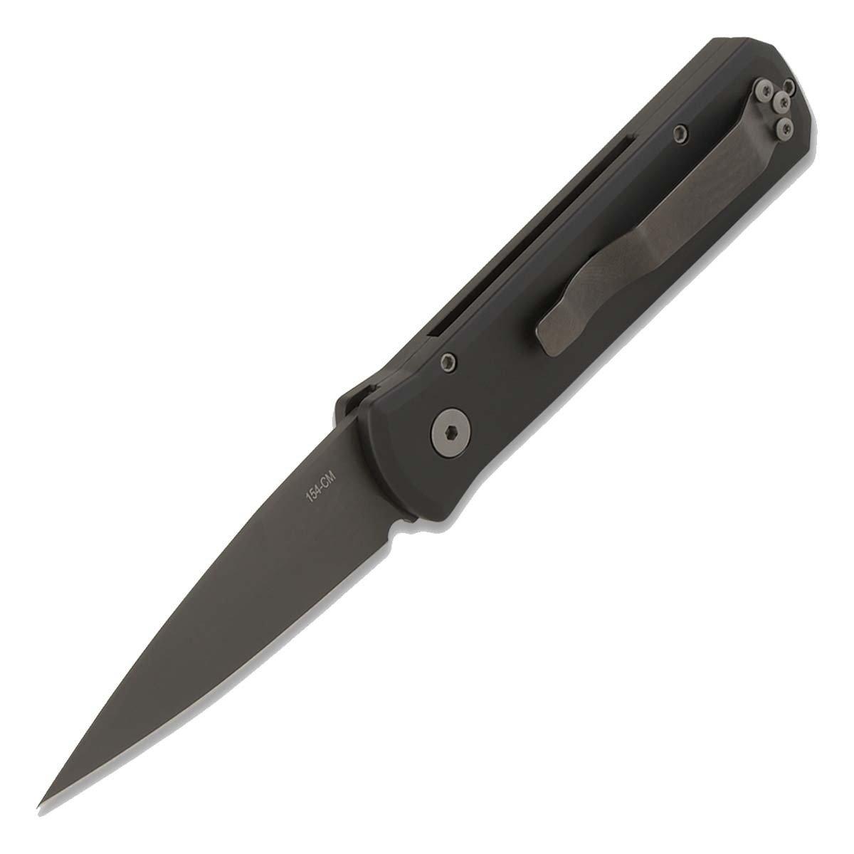 Pro-Tech 721-LH Godson Black DLC Spear Point Left Handed Folding
