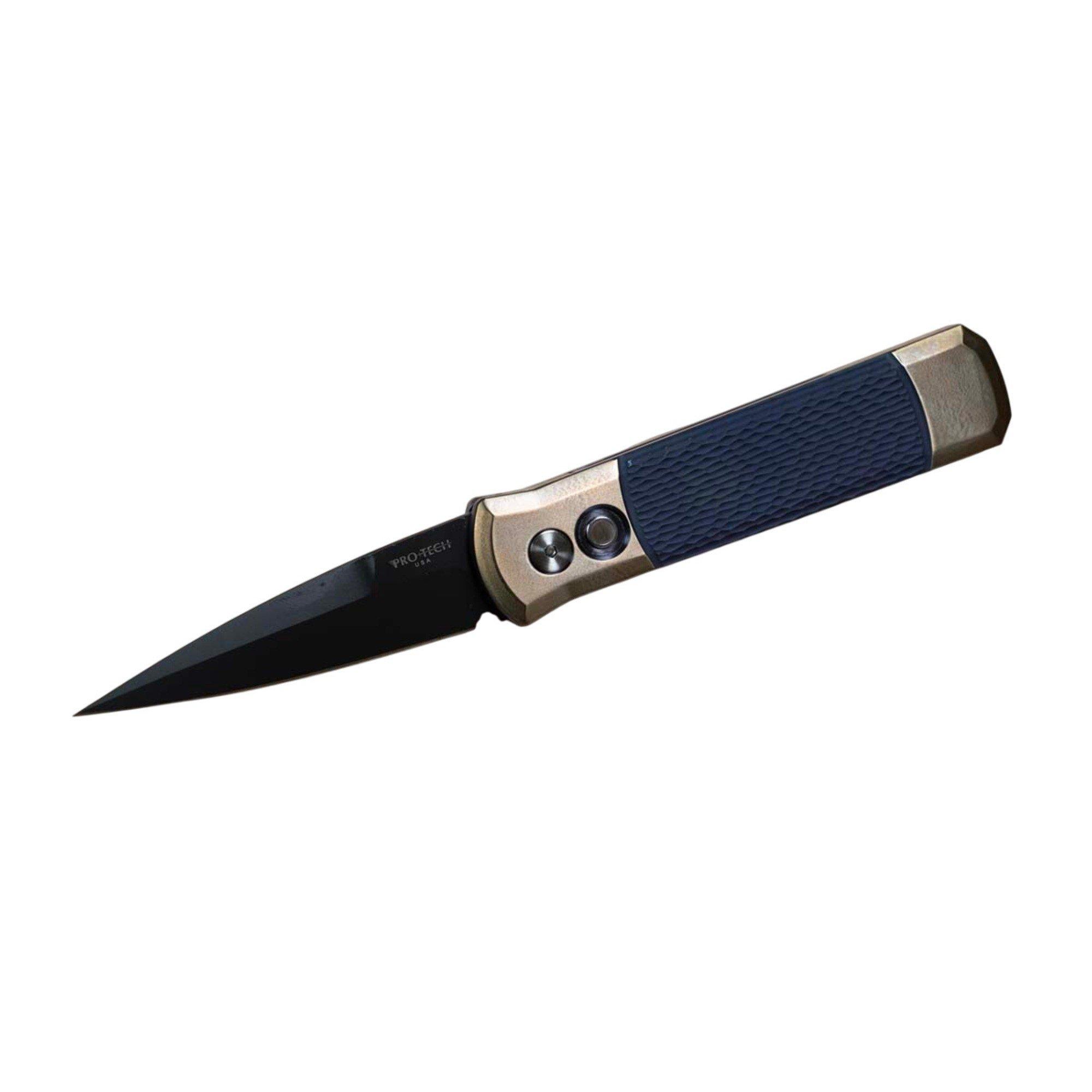 Pro-Tech Godson Custom 003 Purple Titanium Black DLC Spear Point Folding Automatic Knife - Pro-Tech