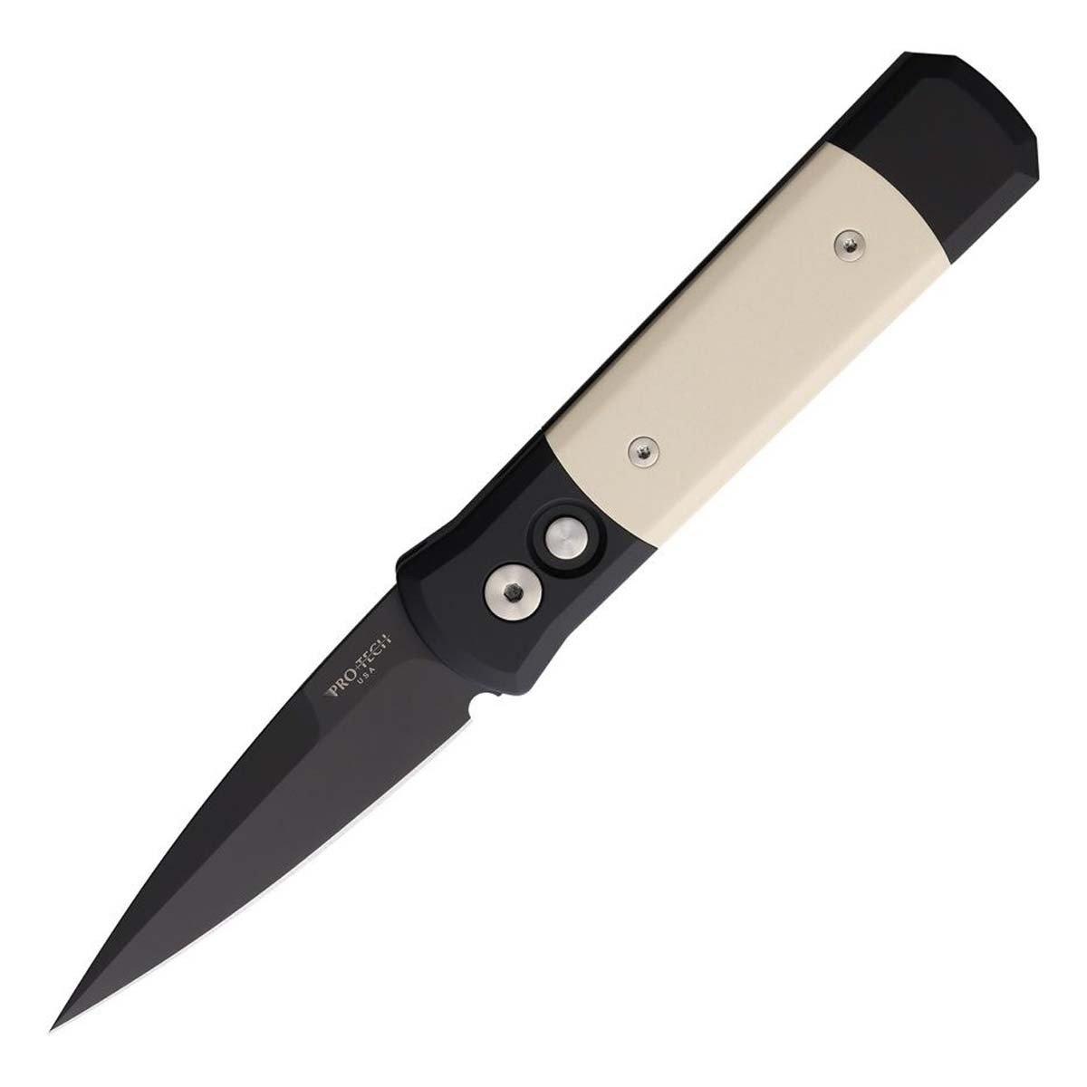 Pro-Tech 752 Godson Tuxedo Black DLC Spear Point Folding Automatic Knife - Pro-Tech
