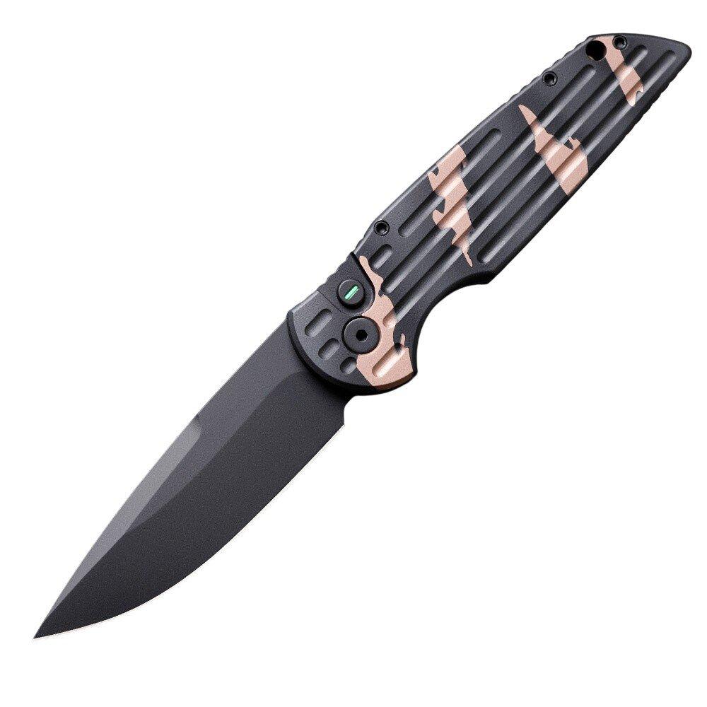 Pro-Tech TR-3 LTD Tactical Response III Black DLC Sandstorm Drop Point Folding Automatic Knife - Pro-Tech