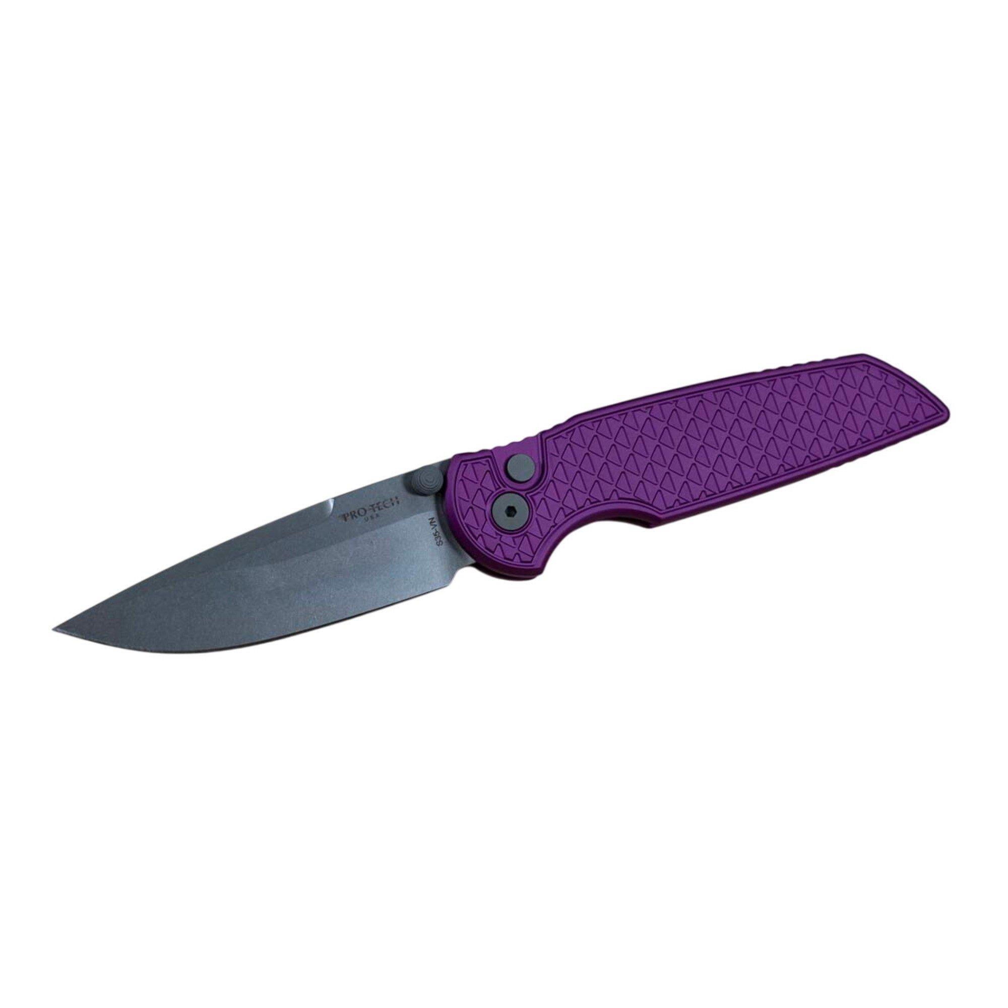 Pro-Tech INT105-PURPLE TR-3 Integrity Stonewash Folding Pocket Knife - Pro-Tech