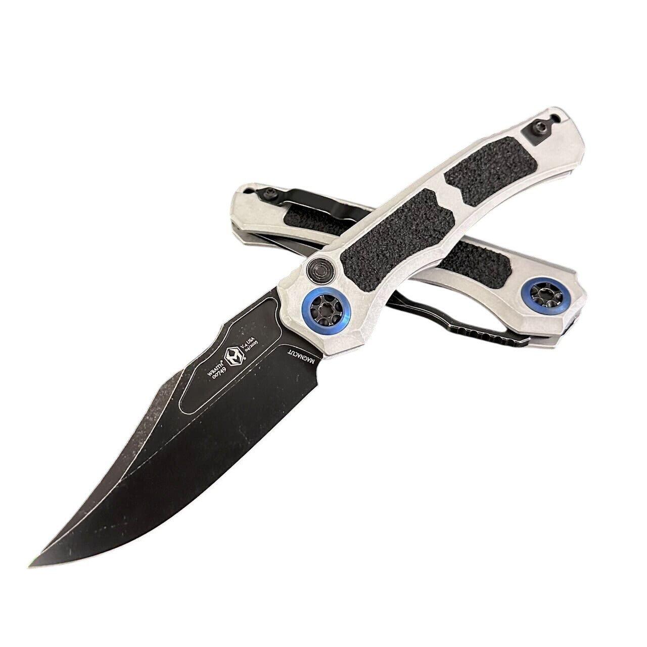 Heretic Knives H002-8A-BLZ Wraith V4 Black Bowie Folding Automatic Knife - Heretic Knives