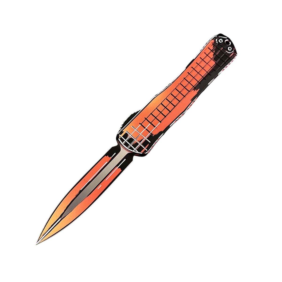 Heretic Knives H028F-CS-OR Manticore E Cel-Shaded Double Edge OTF Automatic Knife - Heretic Knives