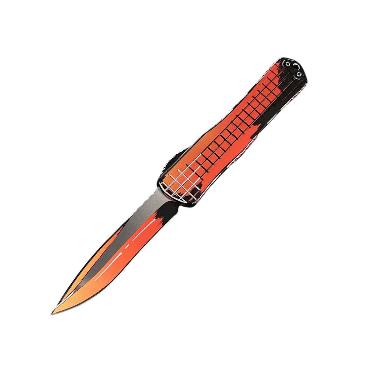 Heretic Knives H033F-CS-OG Manticore X Cel-Shaded Drop Point OTF Automatic Knife - Heretic Knives
