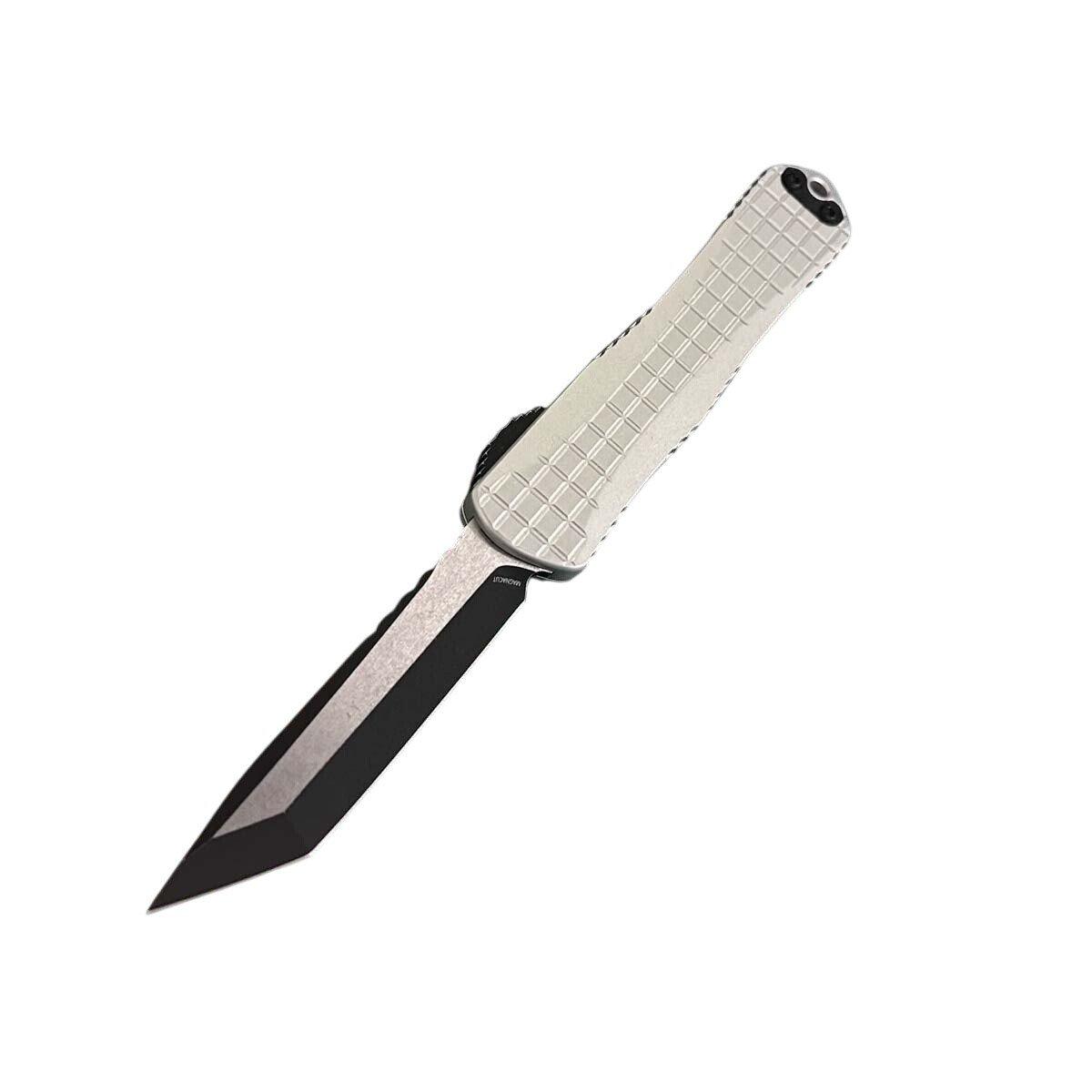 Heretic Knives H027F-14A-BLZ Manticore E Blizzard Tanto OTF Automatic Knife - Heretic Knives