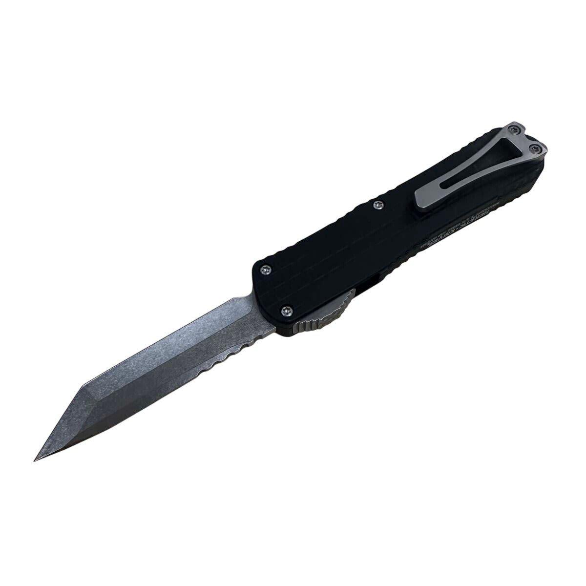 Heretic Knives H027F-2A Manticore E Stonewash Tanto OTF Automatic Knife - Heretic Knives
