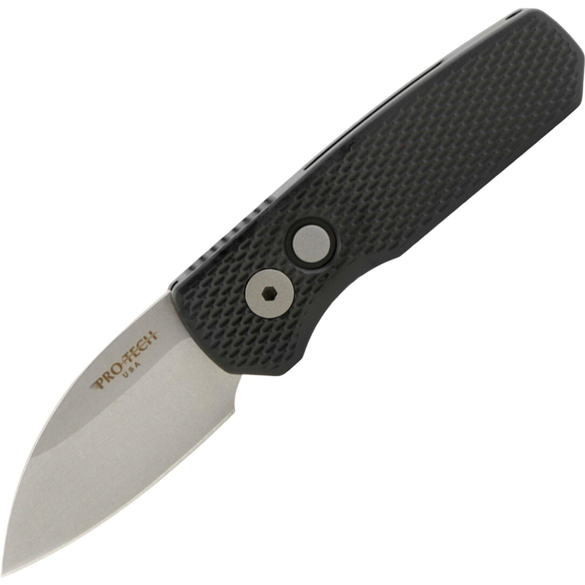Pro-Tech R5305 Runt 5 Stonewashed Wharncliffe Folding Automatic Knife - Pro-Tech
