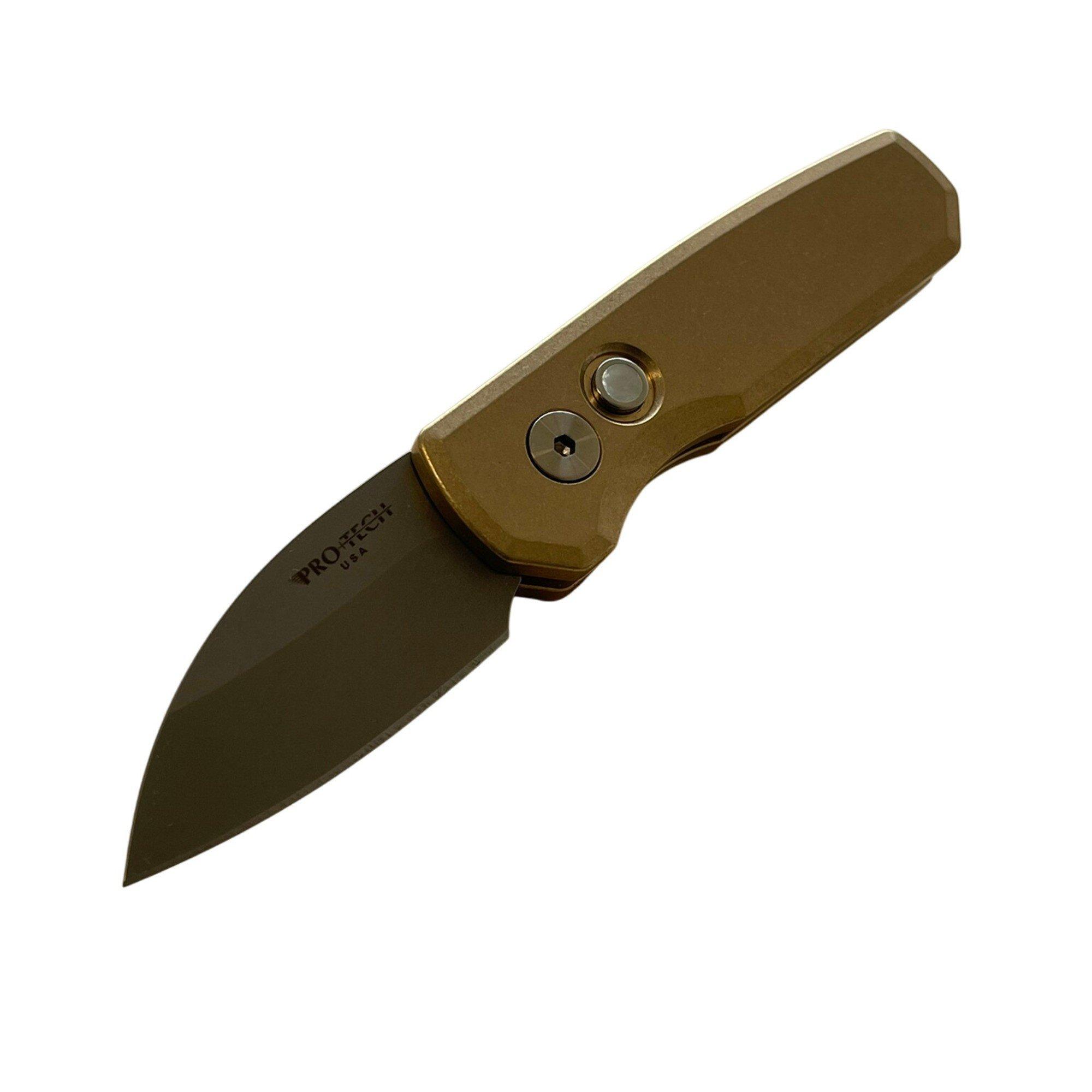 Pro-Tech R5310 Runt 5 MagnaCut Stonewashed Wharncliffe Folding Automatic Knife - Pro-Tech