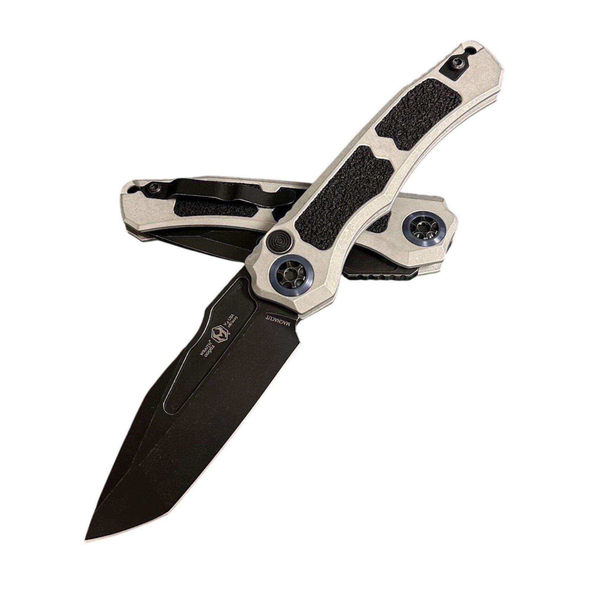 Heretic Knives H100-8A Wraith V4 MagnaCut Battleworn Folding Automatic Knife - Heretic Knives