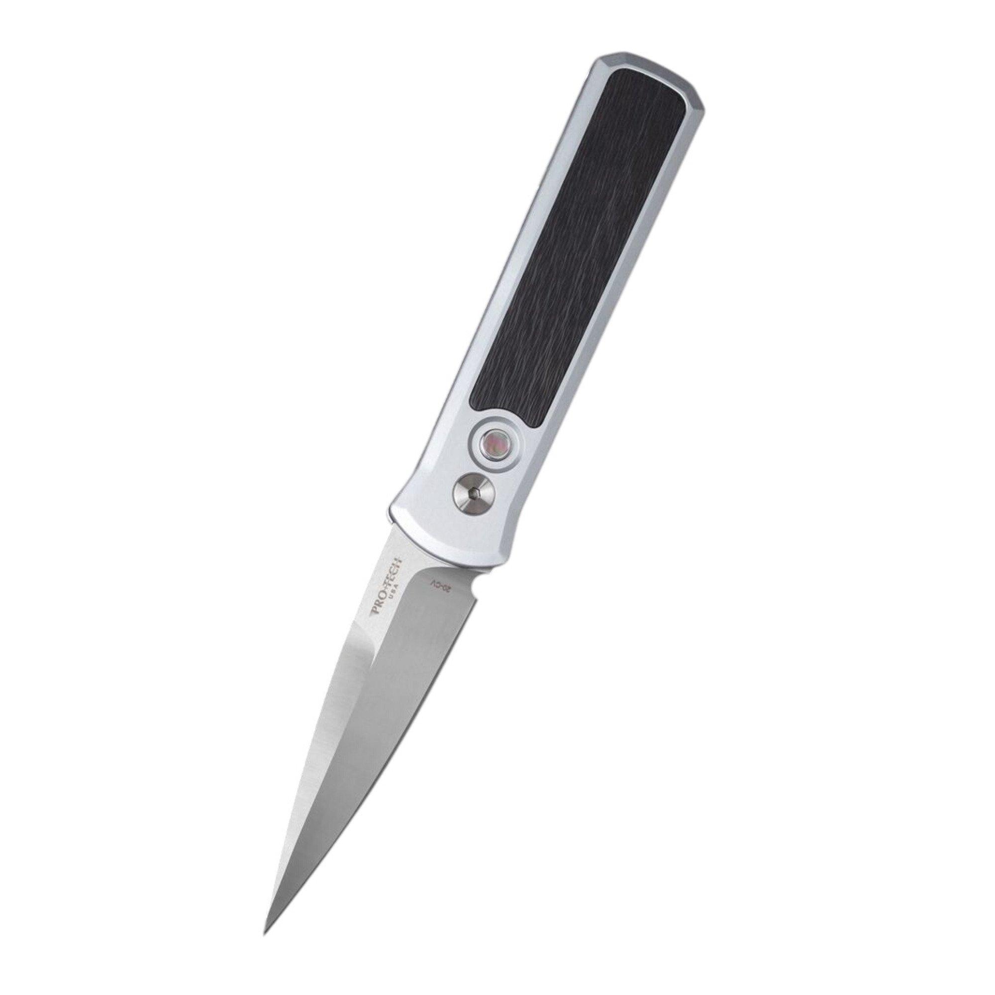 Pro-Tech 7210 Godson Silver Crosscut CPM 20CV Folding Automatic Knife - Pro-Tech