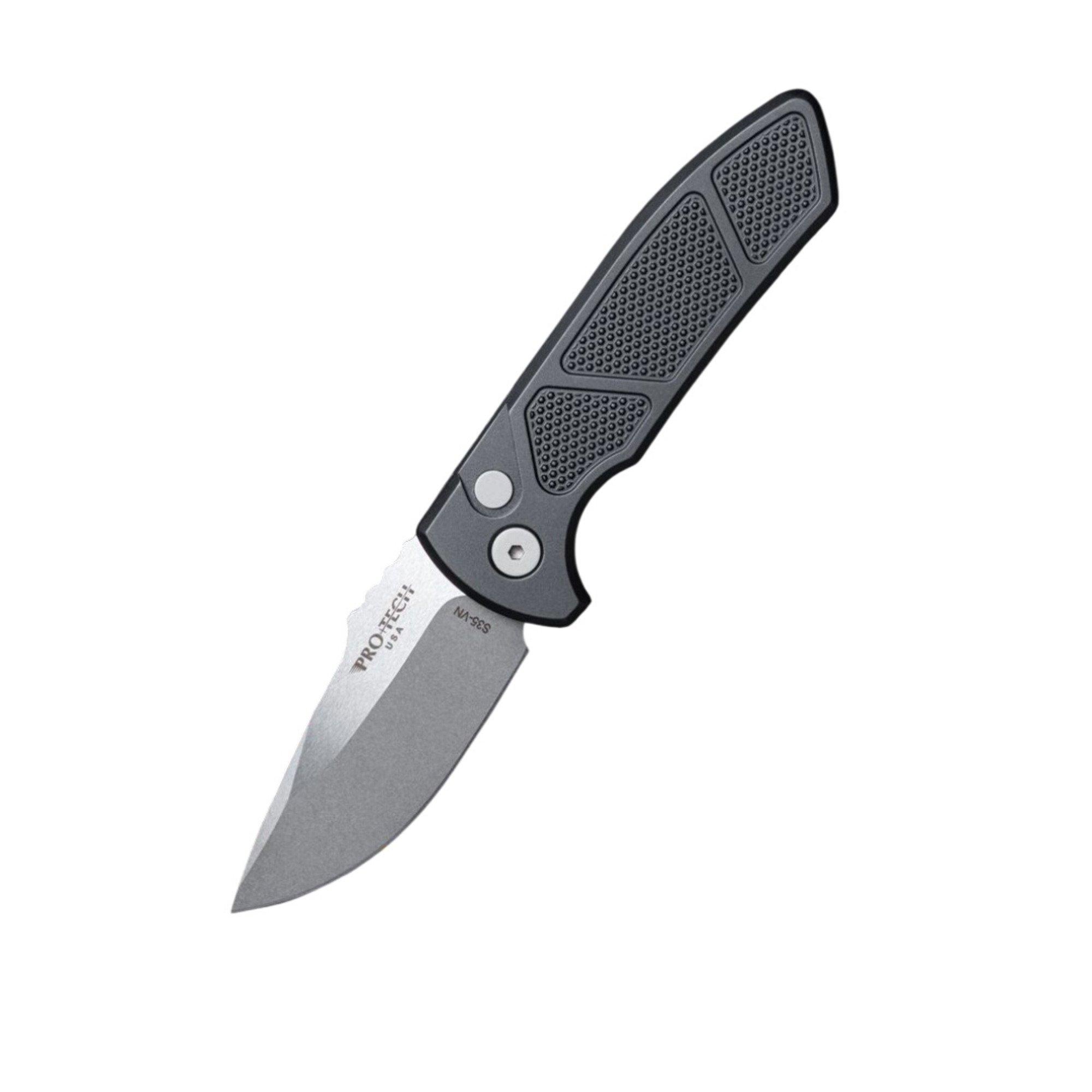 Pro-Tech LG405 SBR Les George Stonewashed Folding Automatic Knife - Pro-Tech