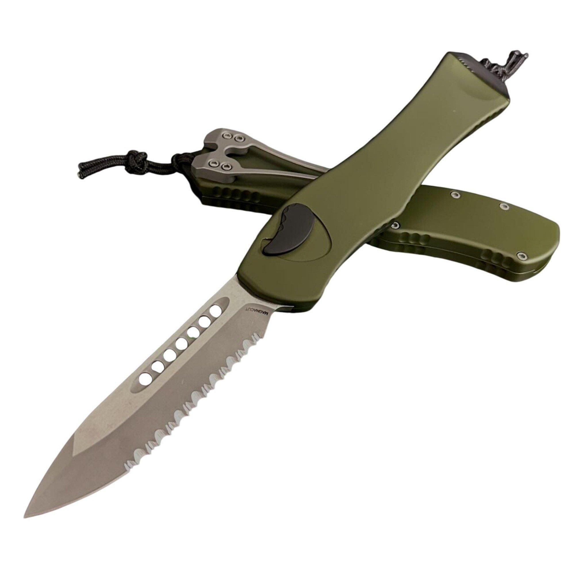 Heretic Knives H407-5C Hydra V4 Serrated MagnaCut Battleworn OTF Automatic Knife - Heretic Knives