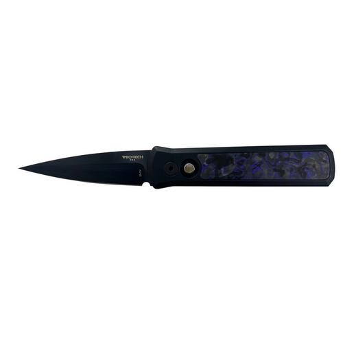 Pro-Tech 7214 Godson Violet Marble Carbon Fiber DLC Folding Automatic Knife - Primary Image