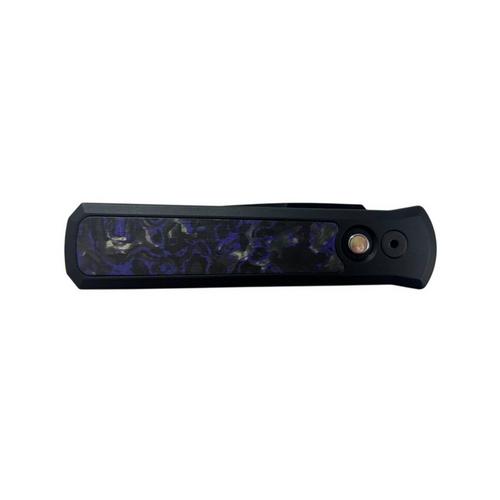 Pro-Tech 7214 Godson Violet Marble Carbon Fiber DLC Folding Automatic Knife - Primary Image