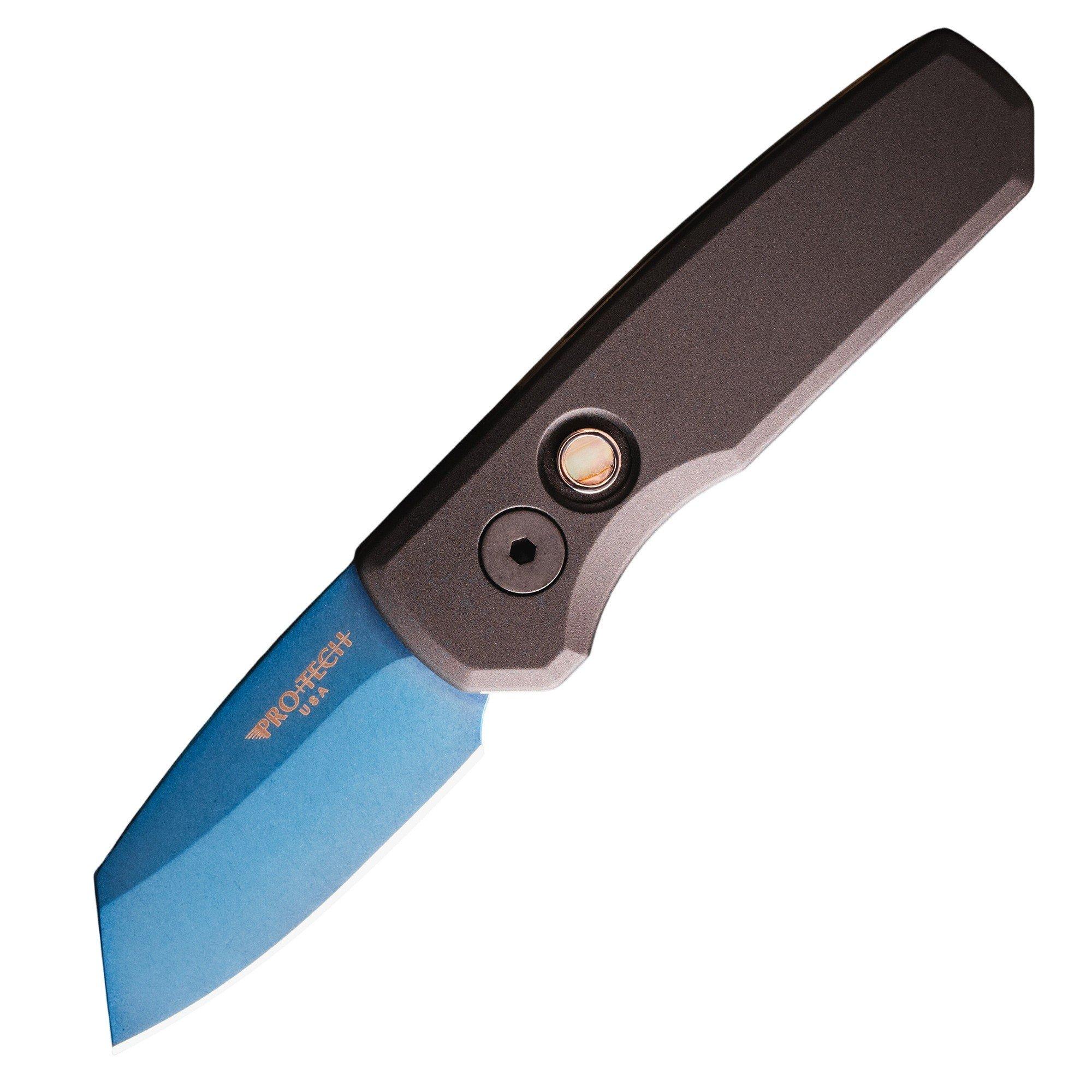 Pro-Tech R5203-SB Runt 5 Sapphire Blue Reverse Tanto Folding Automatic Knife - Pro-Tech