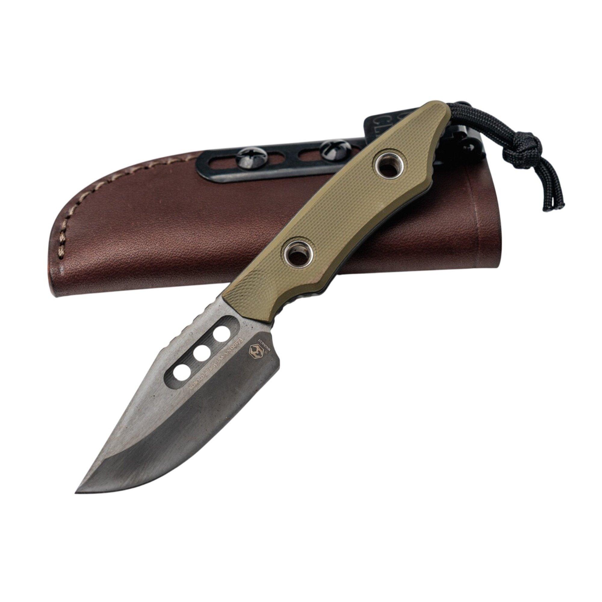 Heretic Knives H065-6A Kobold Bowie DLC MagnaCut Fixed Blade Knife - Heretic Knives
