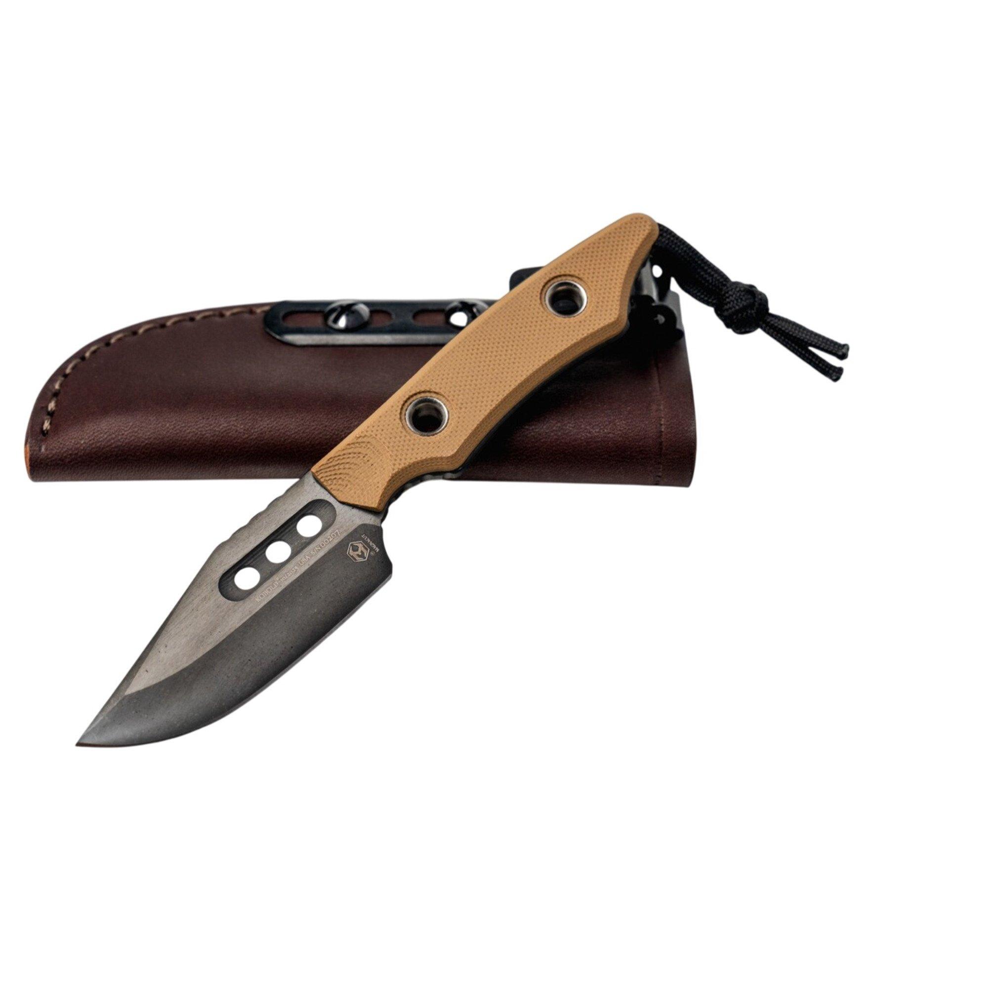 Heretic Knives H065-6A Kobold Bowie DLC MagnaCut Fixed Blade Knife - Heretic Knives