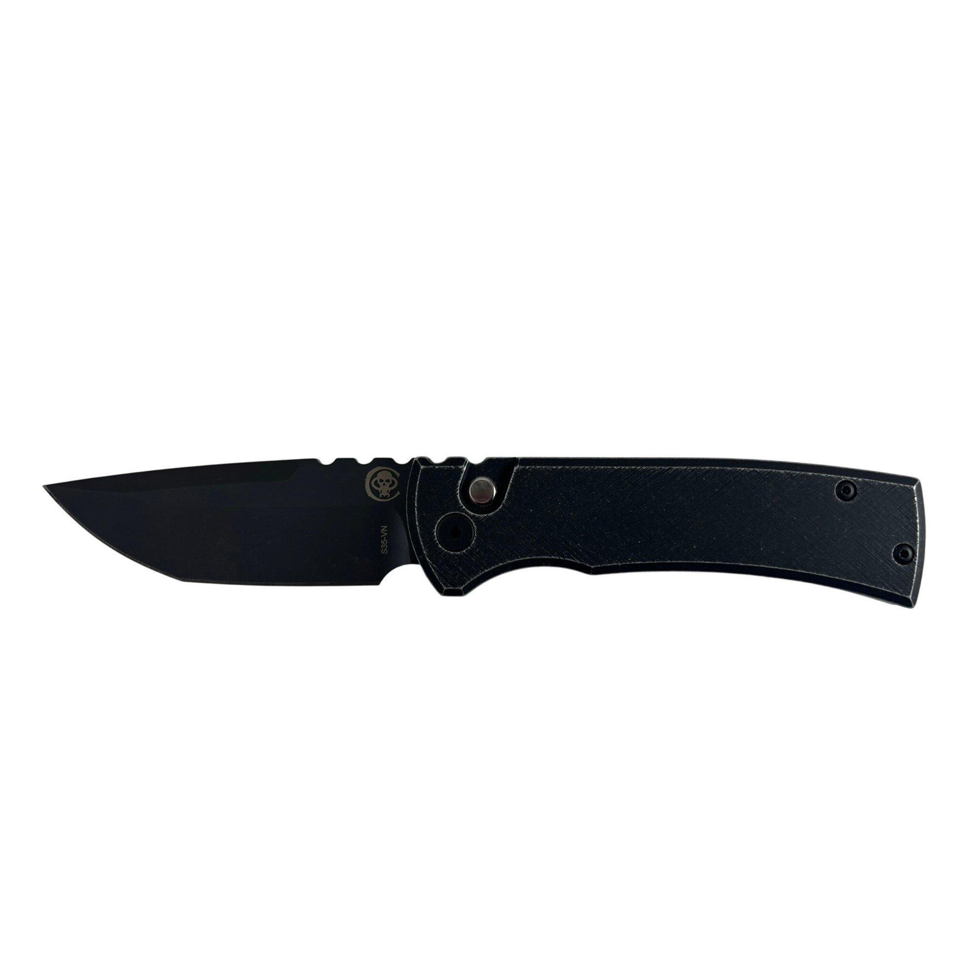 Chaves Knives RCR1103-BW Crosshatch Redencion 229 Pro-Tech Collaboration DLC Battleworn Folding Automatic Knife - Chaves Knives