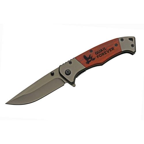 SZCO Supplies SZCO Quail Forever Titanium Liner Lock Knife Pocket Knife - Primary Image