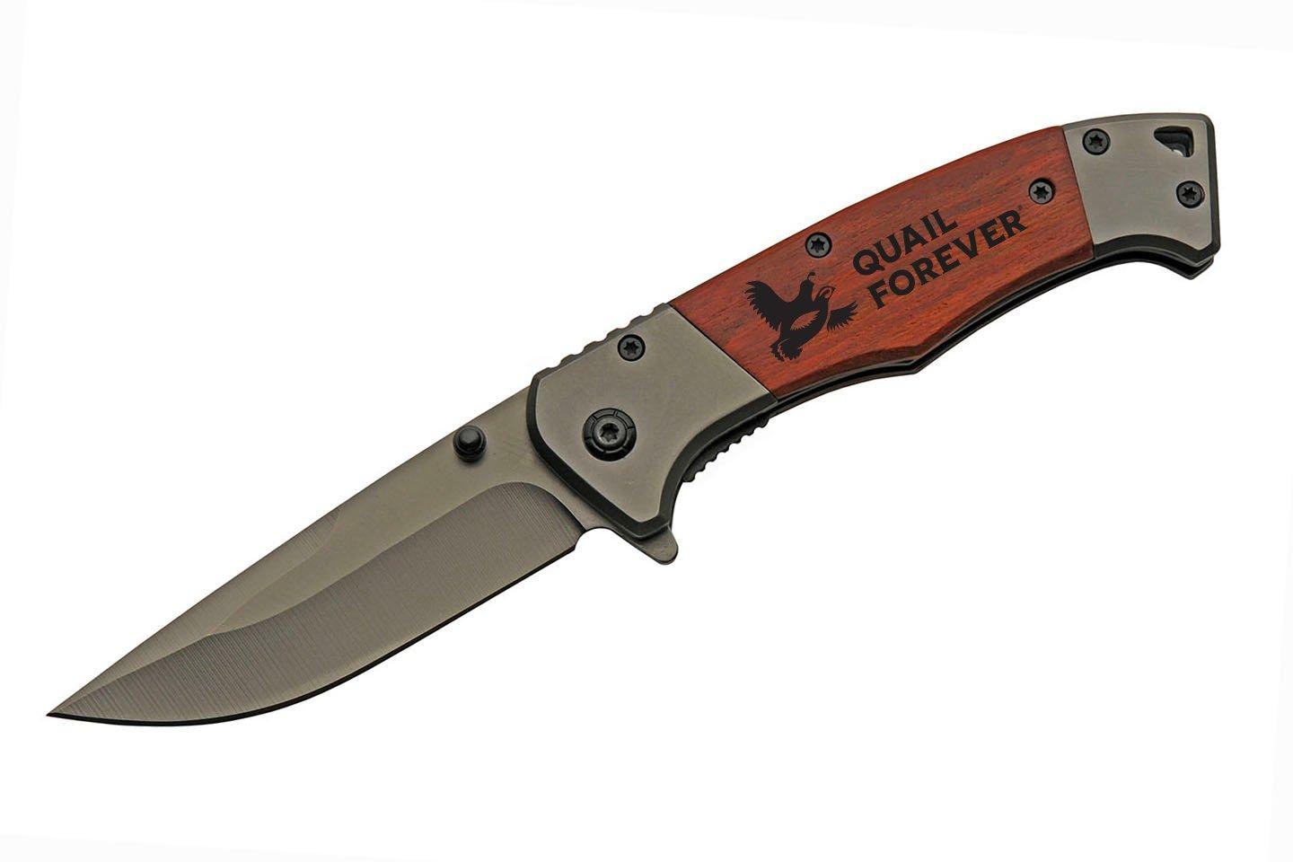 SZCO Supplies SZCO Quail Forever Titanium Liner Lock Knife Pocket Knife - SZCO Supplies
