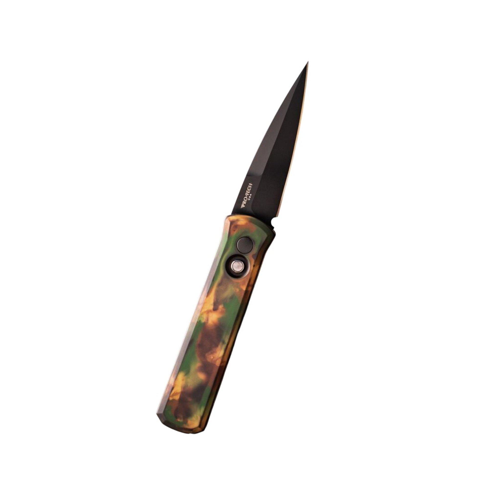 Pro-Tech 721 Godson Left Handed DLC Folding Automatic Knife - Pro-Tech