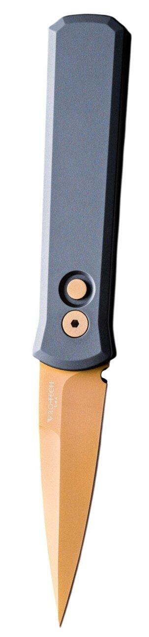 Pro-Tech 721-TAN Godson Spear Point Folding Automatic Knife - Pro-Tech