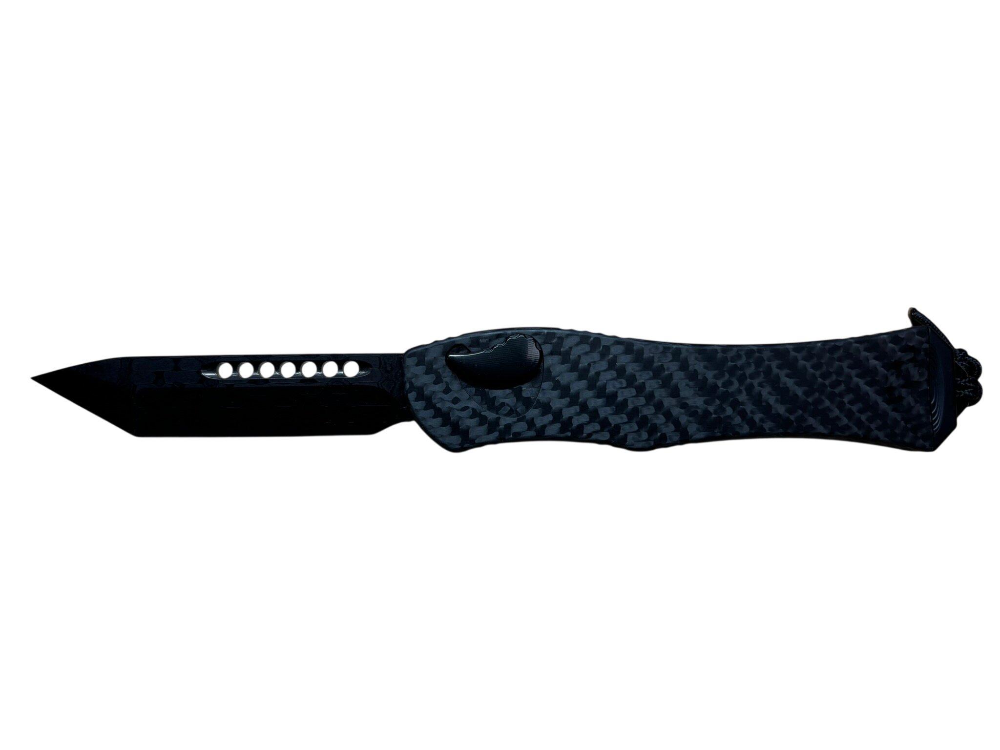 Heretic Knives BSTX26002 Hydra V4 Custom Vegas Forge Reptilian Damascus DLC Tanto OTF Automatic Knife - Heretic Knives