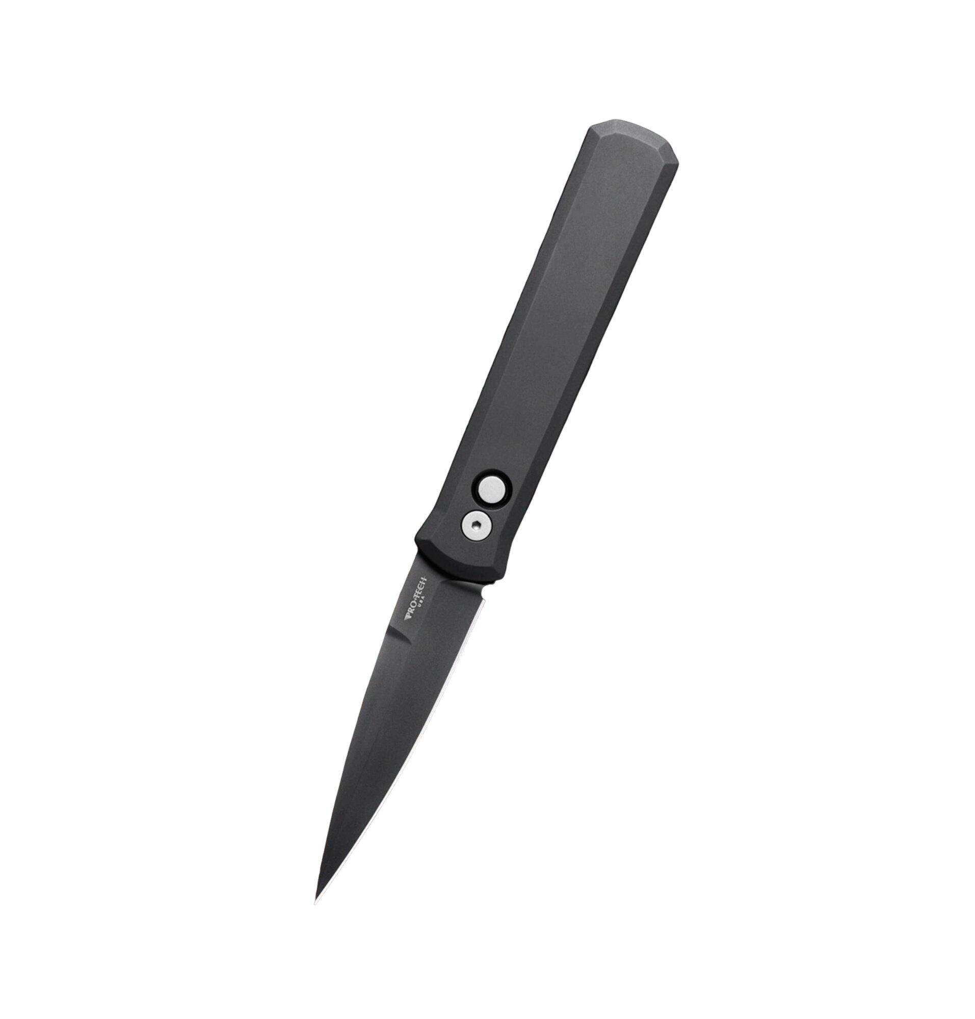 Pro-Tech 921-SG Godfather Smokey Grey DLC Stilleto Folding Automatic Knife - Pro-Tech