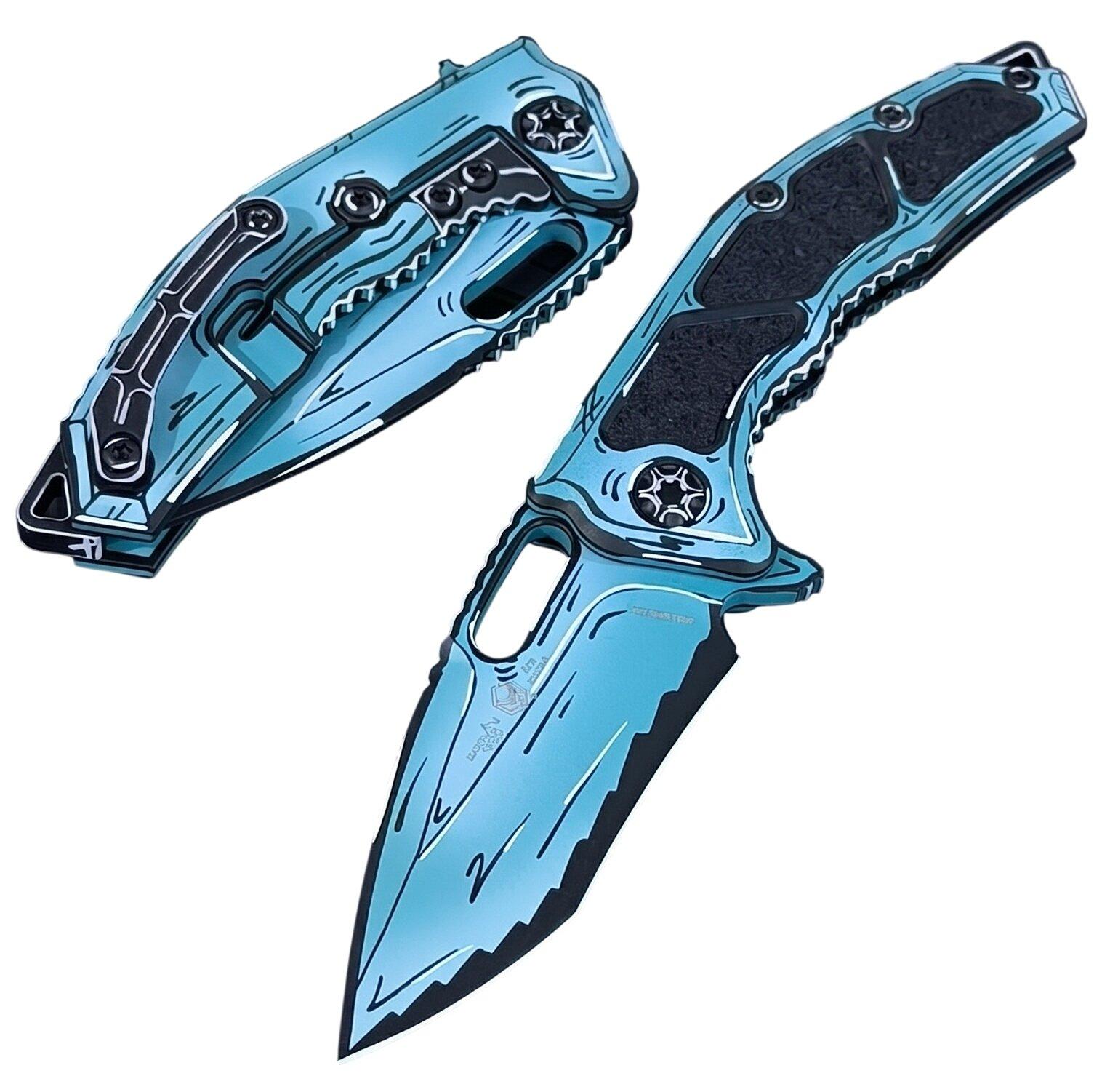 Heretic Knives H010-CS Medusa CPM MagnaCut Cel Shade Folding Pocket Knife - Heretic Knives
