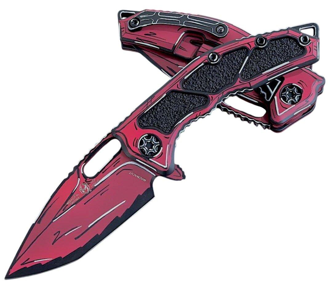 Heretic Knives H009-CS Medusa CPM MagnaCut Cel Shade Tanto Folding Pocket Knife - Heretic Knives