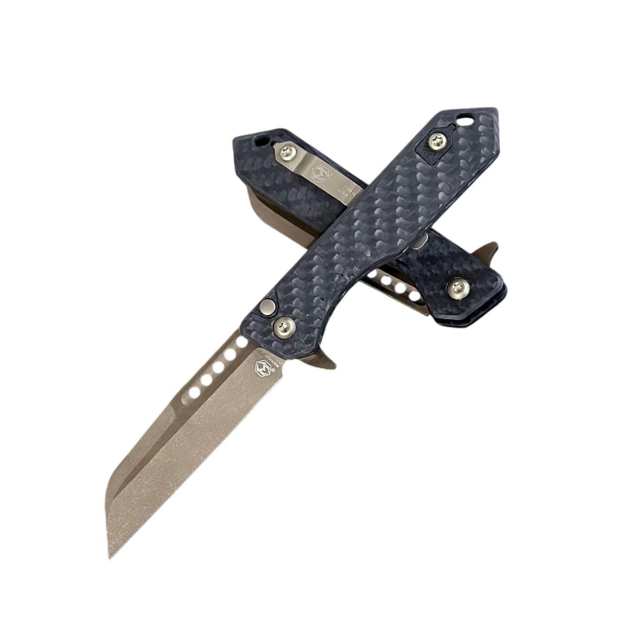 Heretic Knives H213-7A-CF Jinn Wharncliffe Carbon Fiber CPM MagnaCut Folding Pocket Knife - Heretic Knives