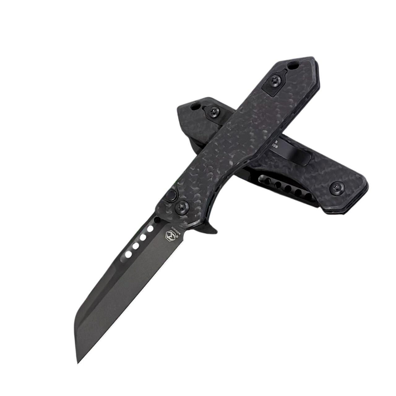 Heretic Knives H213-6A-CF Jinn Wharncliffe Carbon Fiber DLC CPM MagnaCut Folding Pocket Knife - Heretic Knives