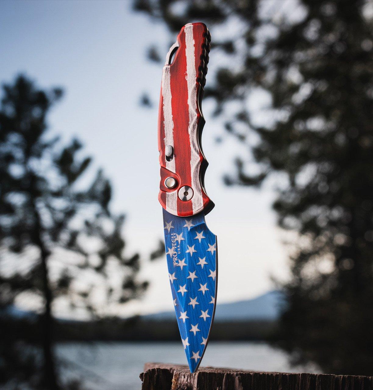 Pro-Tech T501-PATRIOT TR-5 Tactical Response 5 USA Flag Patriot Folding Automatic Knife - Pro-Tech