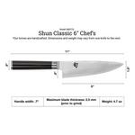 Shun Chef's 6" Classic Kitchen Knife - Thumbnail 5 of 5
